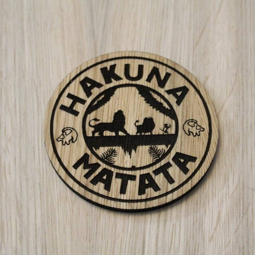 Laser cut wooden coaster. It means no worries - Unique Gift lasercut