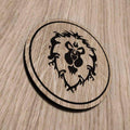 Laser cut wooden coaster. Alliance world of warcraft  - Unique Gift lasercut