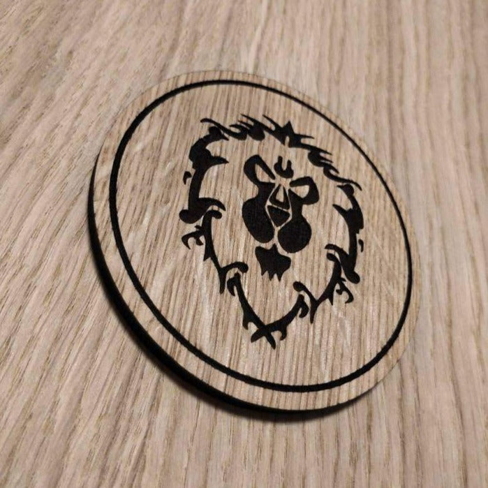 Laser cut wooden coaster. Alliance world of warcraft  - Unique Gift lasercut