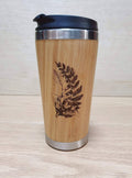 Lasercut Travel Mug   - Bamboo Eco Friendly  - Ellie fern butterfly tattoo TLOU2 last of us - Unique Gift
