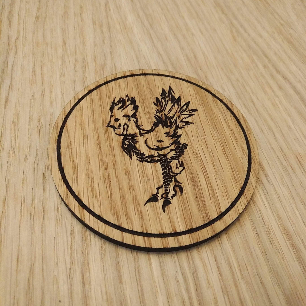 Laser cut wooden coaster. Final Fantasy Chocobo chick racing - Unique Gift lasercut