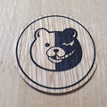 Laser cut wooden coaster. bear headmaster ying-yang - Unique Gift lasercut