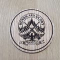 Laser cut wooden coaster personalised. honor and glory mountain